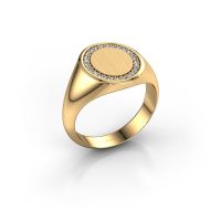 Image of Men's ring floris oval 3<br/>585 gold<br/>Lab-grown diamond 0.203 crt