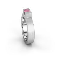 Afbeelding van Ring Leena 1<br/>585 witgoud<br/>Roze saffier 4.2 mm
