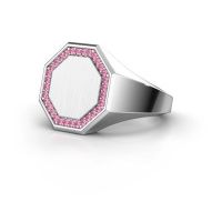 Image of Men's ring floris octa 3<br/>950 platinum<br/>Pink sapphire 1.2 mm