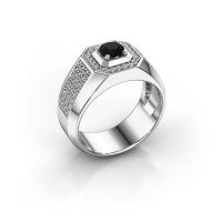 Image of Men's ring Pavan 950 platinum black diamond 1.188 crt