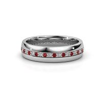 Image of Wedding ring WH0203L25BPM<br/>585 white gold ±5x2 mm<br/>Ruby 1.3 mm
