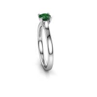 Afbeelding van Verlovingsring Mignon rnd 1 950 platina smaragd 5 mm