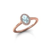 Image of Engagement ring seline ovl 1<br/>585 rose gold<br/>Aquamarine 6x4 mm