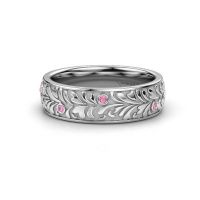 Afbeelding van Trouwring WH2074L26D 950 platina roze saffier ±6x2.4 mm