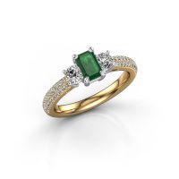Image of Engagement Ring Marielle Eme<br/>585 gold<br/>Emerald 6x4 mm