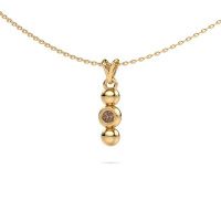 Image of Necklace Lily 585 gold brown diamond 0.03 crt