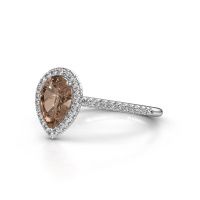 Image of Engagement ring seline per 2<br/>585 white gold<br/>brown diamond 1.295 crt