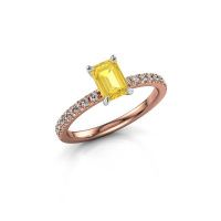 Afbeelding van Verlovingsring Crystal EME 2 585 rosé goud gele saffier 6.5x4.5 mm