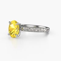 Image of Engagement Ring Crystal Ovl 2<br/>585 white gold<br/>Yellow sapphire 9x7 mm