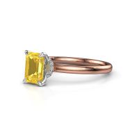 Afbeelding van Verlovingsring Crystal EME 3 585 rosé goud gele saffier 7x5 mm