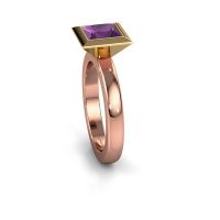 Image of Stacking ring Trudy Square 585 rose gold amethyst 6 mm