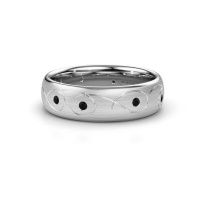 Afbeelding van Trouwring WH2068L36BM 585 witgoud zwarte diamant ±6x2 mm