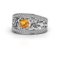 Image de Bague Marilee<br/>585 or blanc<br/>Citrine 5 mm