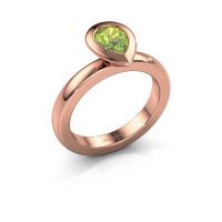 Image of Stacking ring Trudy Pear 585 rose gold peridot 7x5 mm