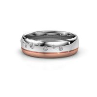 Afbeelding van Trouwring WH0317L36AP<br/>585 witgoud ±6x1.7 mm<br/>Diamant
