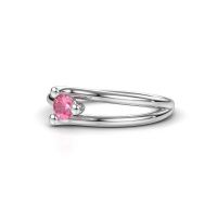 Image of Ring Roosmarijn<br/>950 platinum<br/>Pink sapphire 3.7 mm