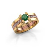 Image of Engagement ring Myrthe<br/>585 rose gold<br/>Emerald 5 mm