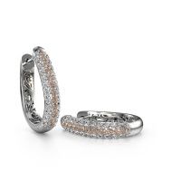 Image of Hoop earrings Danika 12.5 A 950 platinum brown diamond 1.360 crt