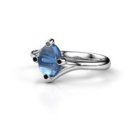 Afbeelding van Ring Nora<br/>950 platina<br/>Blauw topaas 8x6 mm