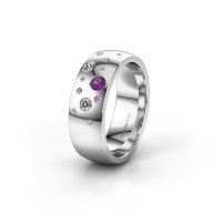 Image of Wedding ring WH0141L26BP<br/>585 white gold ±7x2 mm<br/>Amethyst