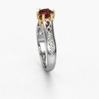 Image of Engagement ring Shan 585 white gold garnet 6 mm