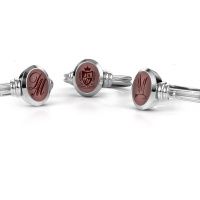 Afbeelding van Pinkring Jake 1<br/>950 platina<br/>Carneool 10x8 mm