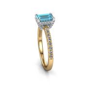 Image of Engagement ring saskia eme 1<br/>585 gold<br/>Blue topaz 7x5 mm