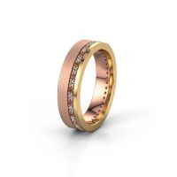 Image of Wedding ring WH0303L15BPM<br/>585 rose gold ±5x2 mm<br/>Brown diamond 0.44 crt