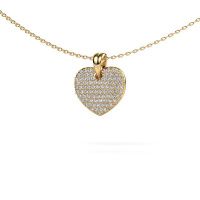 Image of Necklace Heart 5 585 gold diamond 0.402 crt