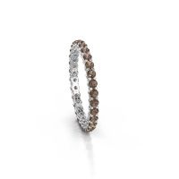 Image of Stackable ring Michelle full 2.0 950 platinum smokey quartz 2 mm