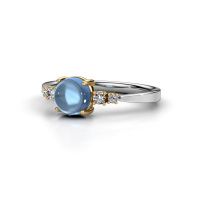 Afbeelding van Ring Regine 585 witgoud blauw topaas 6 mm