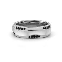 Afbeelding van Trouwring WH2062L26BM 585 witgoud zwarte diamant ±6x2 mm