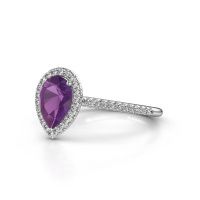 Image of Engagement ring seline per 2<br/>950 platinum<br/>Amethyst 8x6 mm