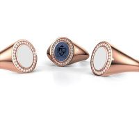 Image of Signet ring hilda 1<br/>585 rose gold<br/>Blue sardonyx 10x8 mm