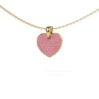 Afbeelding van Halsketting heart 5<br/>585 goud<br/>Roze saffier 0.8 mm