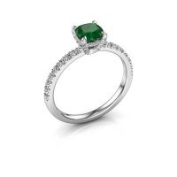 Image of Engagement ring saskia 1 cus<br/>950 platinum<br/>Emerald 5.5 mm