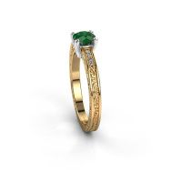 Afbeelding van Verlovingsring Claudette 2 585 goud smaragd 5 mm