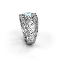 Image de Bague Marilee<br/>585 or blanc<br/>Aigue-marine 5 mm