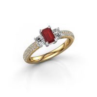 Image of Engagement Ring Marielle Eme<br/>585 gold<br/>Ruby 6x4 mm