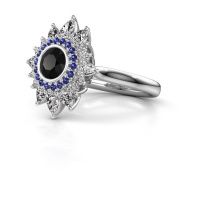 Image of Engagement ring Tianna 585 white gold black diamond 1.836 crt