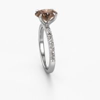 Image of Engagement Ring Crystal Ovl 2<br/>585 white gold<br/>Brown Diamond 2.08 Crt