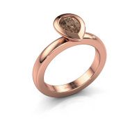 Afbeelding van Stapelring Trudy Pear 585 rosé goud bruine diamant 0.65 crt