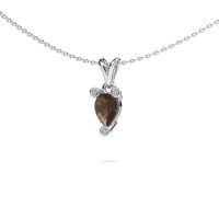 Image of Necklace Cornelia Pear 950 platinum smokey quartz 7x5 mm