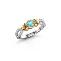 Image of Ring Lorrine 585 white gold blue topaz 4 mm