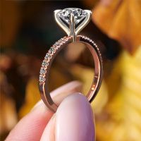 Image of Engagement Ring Crystal Rnd 2<br/>585 rose gold<br/>Lab-grown Diamond 1.78 Crt