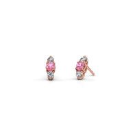Image of Earrings Amie 585 rose gold pink sapphire 4 mm