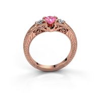 Afbeelding van Promise ring Tasia<br/>585 rosé goud<br/>Roze saffier 5 mm