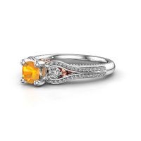 Afbeelding van Verlovingsring Nikita<br/>585 witgoud<br/>Citrien 5 mm