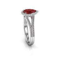 Afbeelding van Verlovingsring verla pear 2<br/>585 witgoud<br/>Robijn 8x6 mm