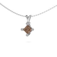 Afbeelding van Hanger Cornelia Square 585 witgoud bruine diamant 1.32 crt
